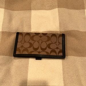 Coach leather checkbook cover